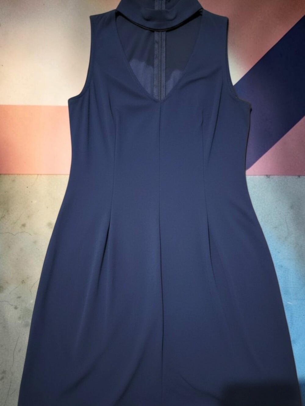 Ambiance Sleeveless V-Neck & Round the Neck Navy Onsie Pants